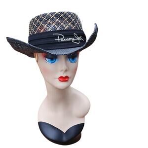 Panama Jack Black & Tan Straw Sunhat – Vintage Coastal Cowgirl Vibes